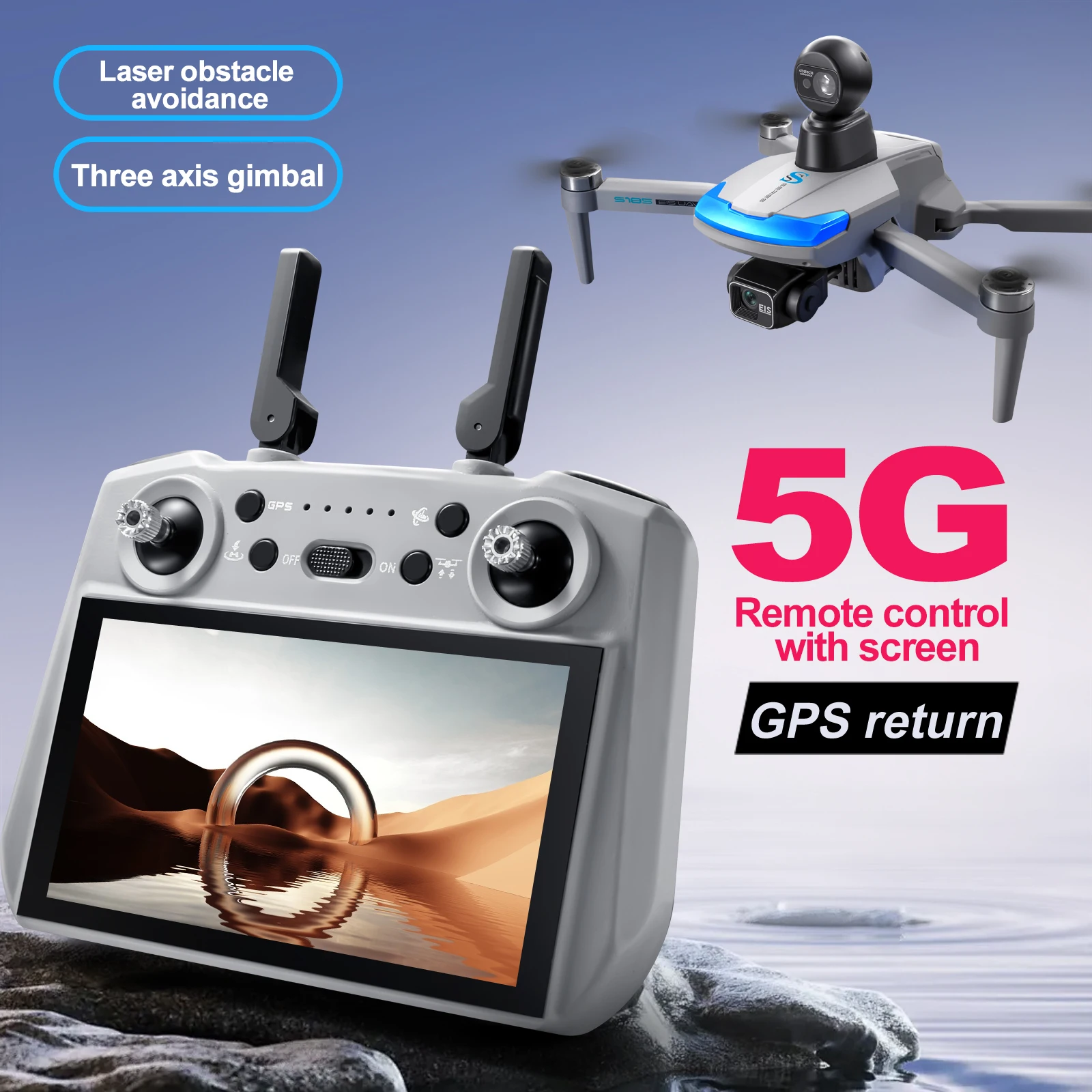 S185 プロフェッショナルドローン 2.7K HD デュア - Drone Gimbal 3 Axis のレビューと価格