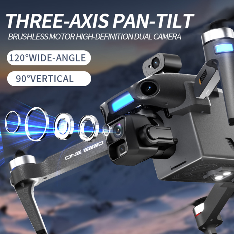 2026年新型8Kデュアルカメラドローン、5.5インチ大型ス - Drone Gimbal 3 Axis のレビューと価格